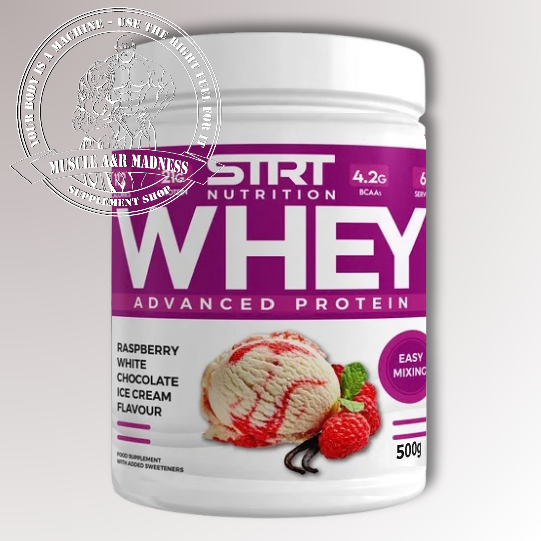 STRT Nutrition Whey 500g Raspberry White Chocolate Ice Cream